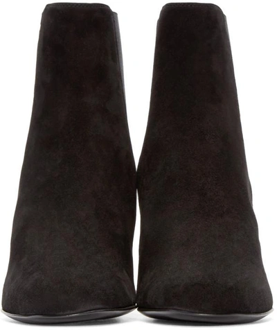 Shop Saint Laurent Black Suede Babies Boots