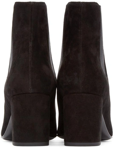 Shop Saint Laurent Black Suede Babies Boots