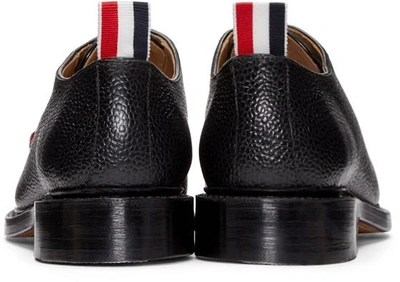 Shop Thom Browne Black Leather Bow Oxfords