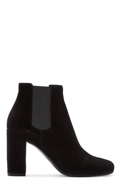 Shop Saint Laurent Black Suede Babies Boots