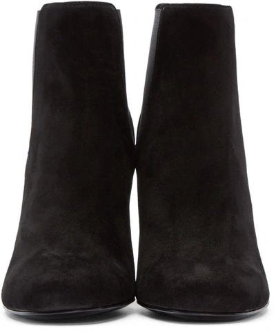 Shop Saint Laurent Black Suede Babies Boots