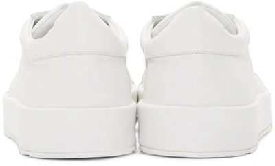 Shop Jil Sander White Leather Miro Sneakers