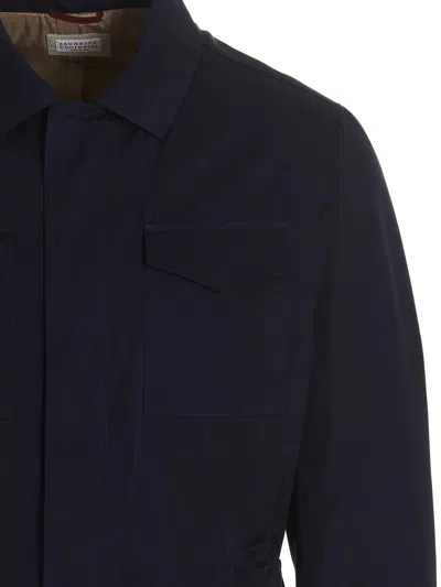 Shop Brunello Cucinelli 'field' Jacket In Blue