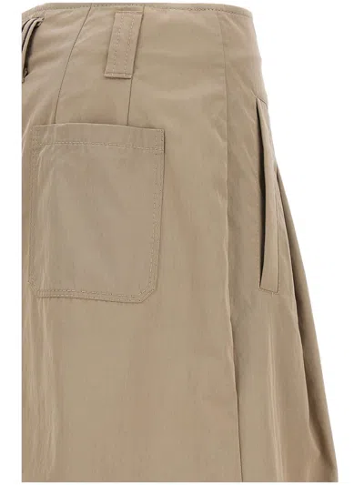 Shop Brunello Cucinelli Long Skirt Pences In Beige