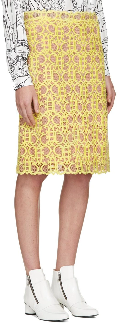 Yellow & Pink Logo Lace Skirt