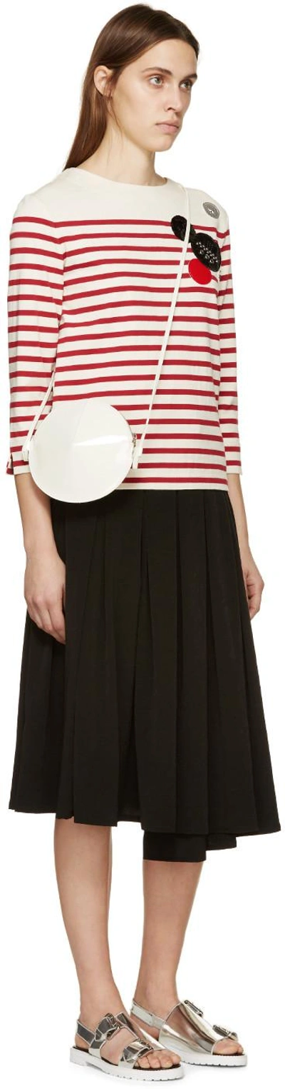 Shop Marc By Marc Jacobs White & Red Breton Striped Crewneck