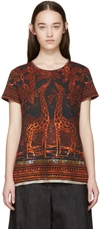 VALENTINO Black & Orange Giraffe T-Shirt