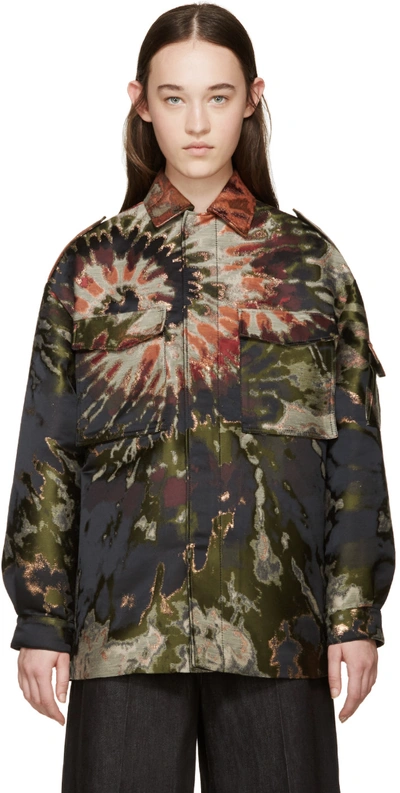 Valentino Multicolor Tie Dye Brocade Jacket In Multicoloured