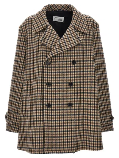 Shop Maison Margiela Double-breasted Check Coat In Multicolor
