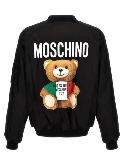 Shop Moschino Bomber Jacket 'teddy' In Black