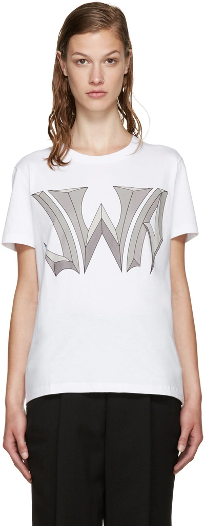 Jw Anderson Logo-print Cotton-jersey T-shirt In White