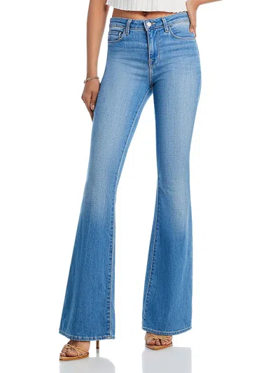 Shop L Agence Womens High Rise Denim Flare Jeans In Multi
