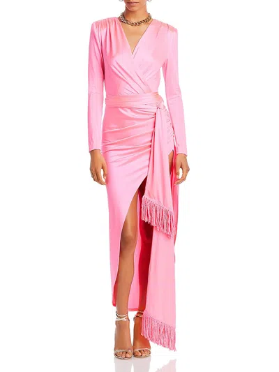 Shop Bronx And Banco Womens Satin Long Evening Dress In Pink