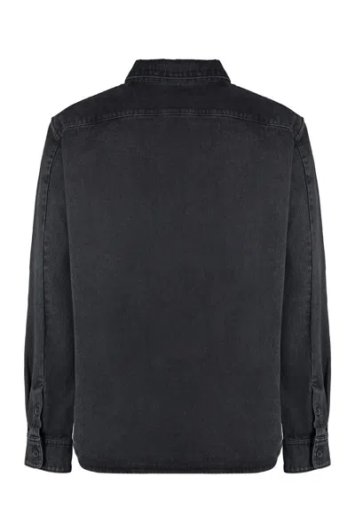 Shop Apc A.p.c. Vittorio Overshirt In Denim In Black