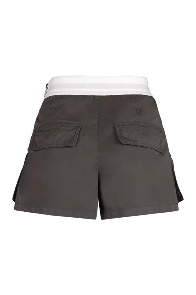 Shop Alexander Wang Rave Cotton Cargo-shorts In Grey