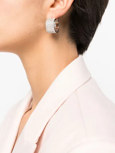 Shop Amina Muaddi Earrings In White