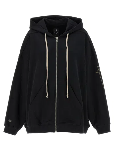 Rick Owens Champion X  Hoodie Sweatshirt Black In Black