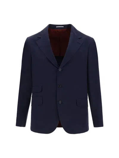Shop Brunello Cucinelli Blazers E Vests In Blue Navy