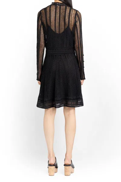 Chloé Chloe Black Linen Blend Mini Dress In Black