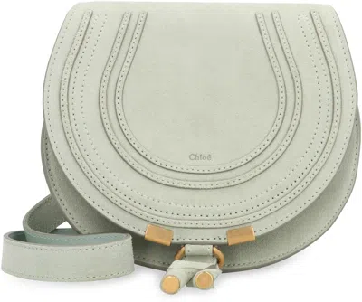 Shop Chloé Marcie Leather Saddle Bag In Green
