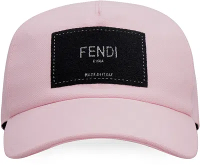 Shop Fendi Logo Baseball Cap In Pink