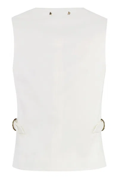 Shop Golden Goose Laika Single-breasted Vest In Ivory