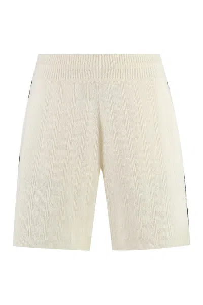 Shop Golden Goose Lionel Knitted Shorts In Ivory