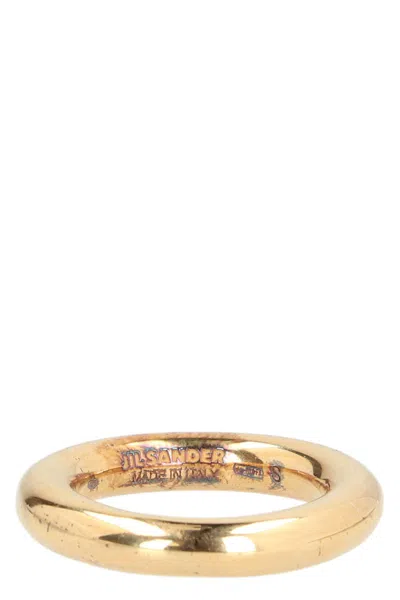 Shop Jil Sander Gold Plated Metal Ring