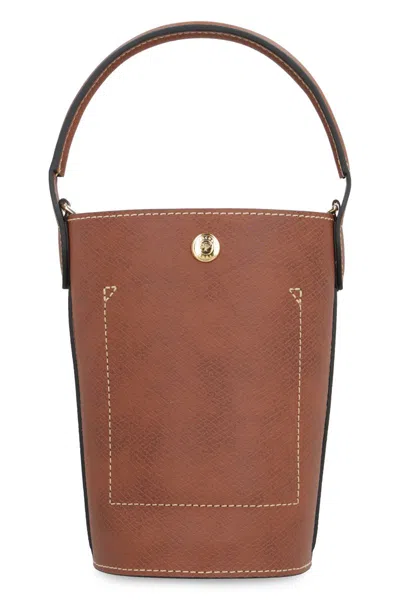 Shop Longchamp Xs Épure Leather Bucket Bag In Brown