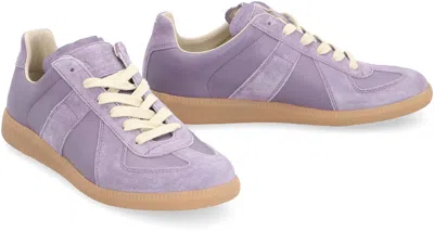 Shop Maison Margiela Replica Leather Low-top Sneakers In Purple