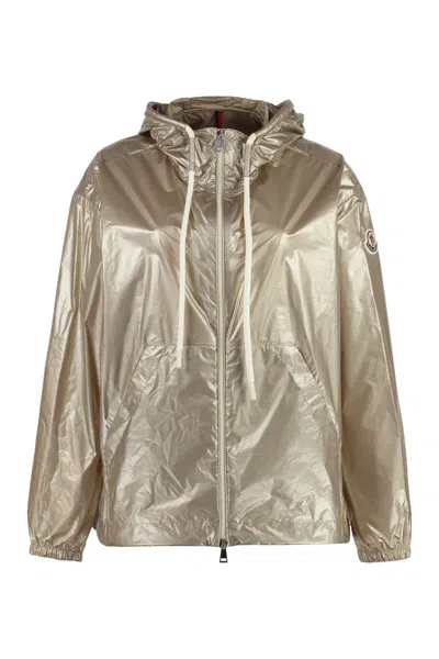 Moncler Tazenat Zip-up Hooded Jacket In Gold