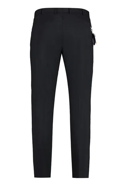 Shop Pt01 Wool Blend Trousers In Black