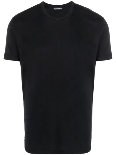 Shop Tom Ford Short-sleeved Crew-neck T-shirt In Black