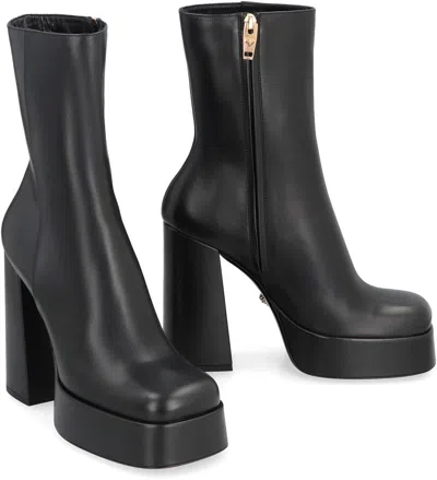 Shop Versace Aevitas Platform Boots In Black