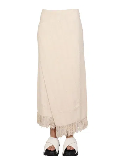 Shop Jil Sander Wallet Skirt In Powder