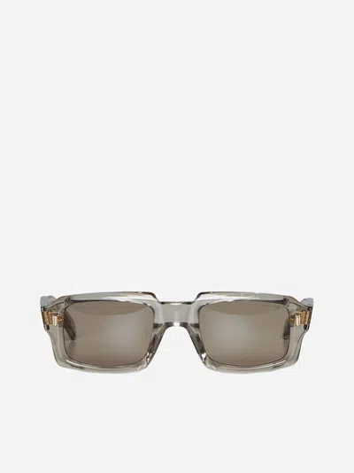 Shop Cutler And Gross Rectangle Sunglasses In Sand,crystal