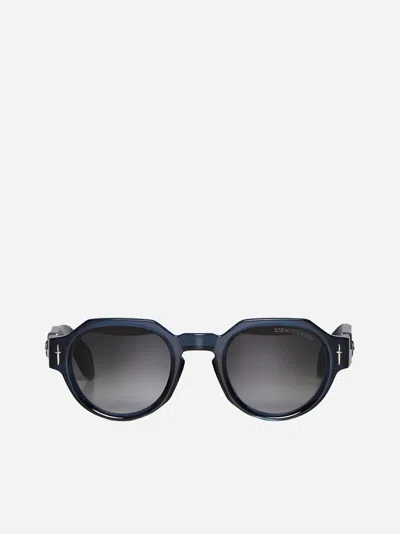 Shop Cutler And Gross The Great Frog Diamond I Sunglasses In Deep Blue