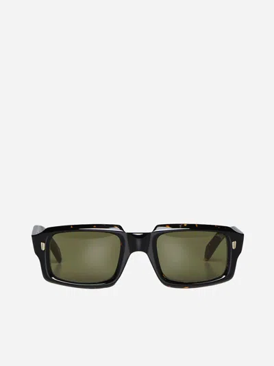 Shop Cutler And Gross Rectangle Sunglasses In Black,havana