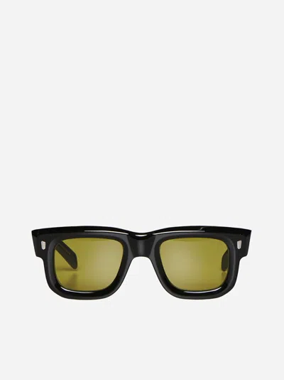 Shop Cutler And Gross Square Sunglasses In Yellow,black