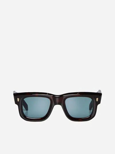 Shop Cutler And Gross Square Sunglasses In Brown,light Blue
