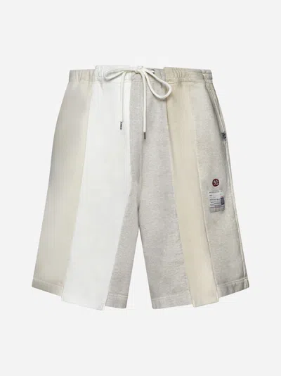 Shop Miharayasuhiro Vertical Switching Cotton Shorts In White