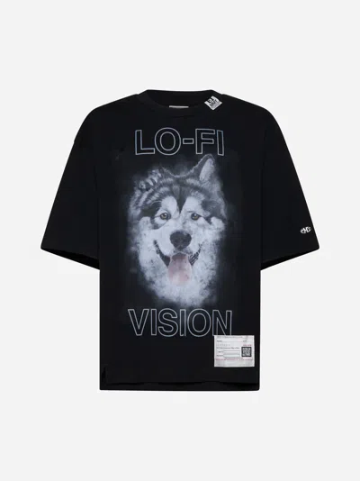 Shop Miharayasuhiro Dog Cotton T-shirt In Black