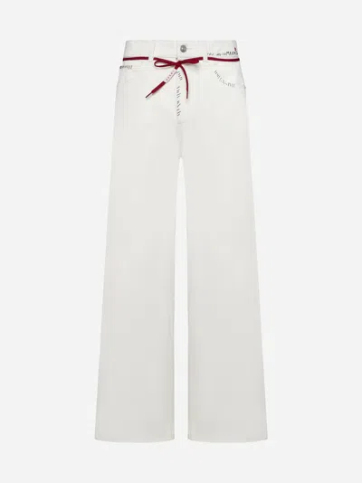 Shop Marni Drawstring Jeans In White