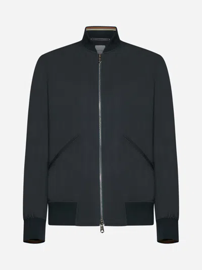 Shop Paul Smith Wool Bomber Jacket In Olive Green