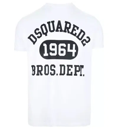 Shop Dsquared² Elegant White Cotton Tee With Contrast Print