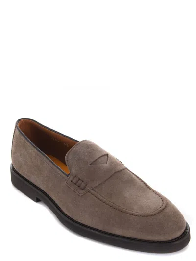 Shop Doucal's Loafers In Tortora Scuro
