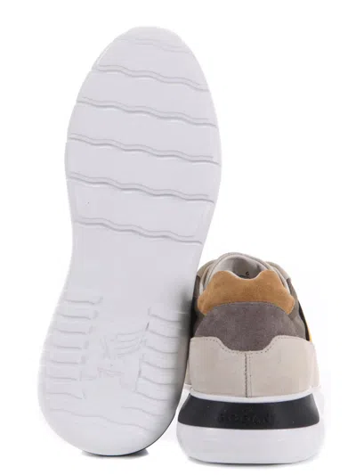 Hogan Interactive 3 Side H Patch Sneakers In Marrone/ecrù