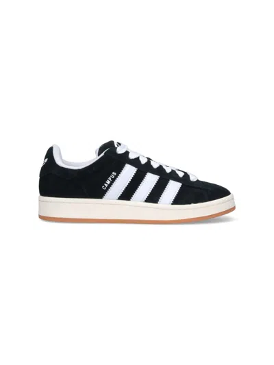 Adidas Originals Low-top Round Toe Sneaker With Flat Rubber Sole In Black