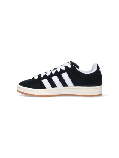 Adidas Originals Low-top Round Toe Sneaker With Flat Rubber Sole In Black