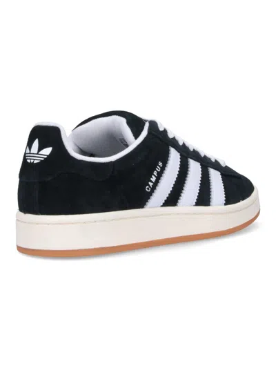 Adidas Originals Low-top Round Toe Sneaker With Flat Rubber Sole In Black